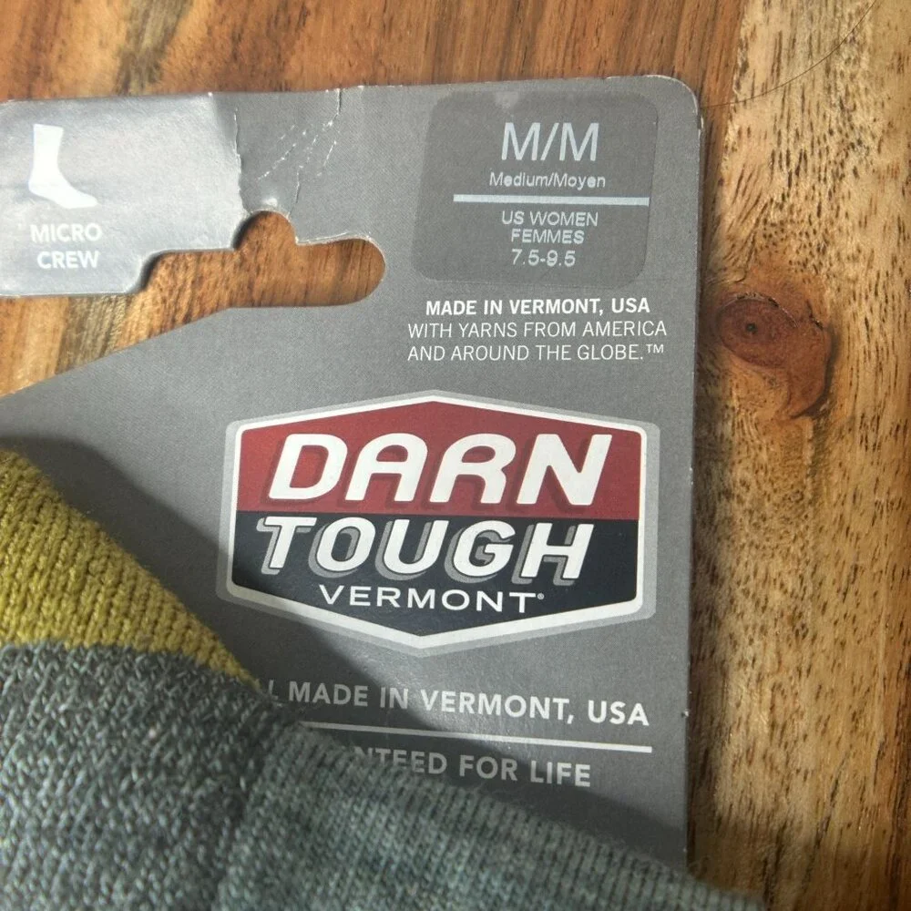 NWT Darn Tough Hiker Micro Crew Cushion Socks Size Medium (Sage) - Picture 3 of 11